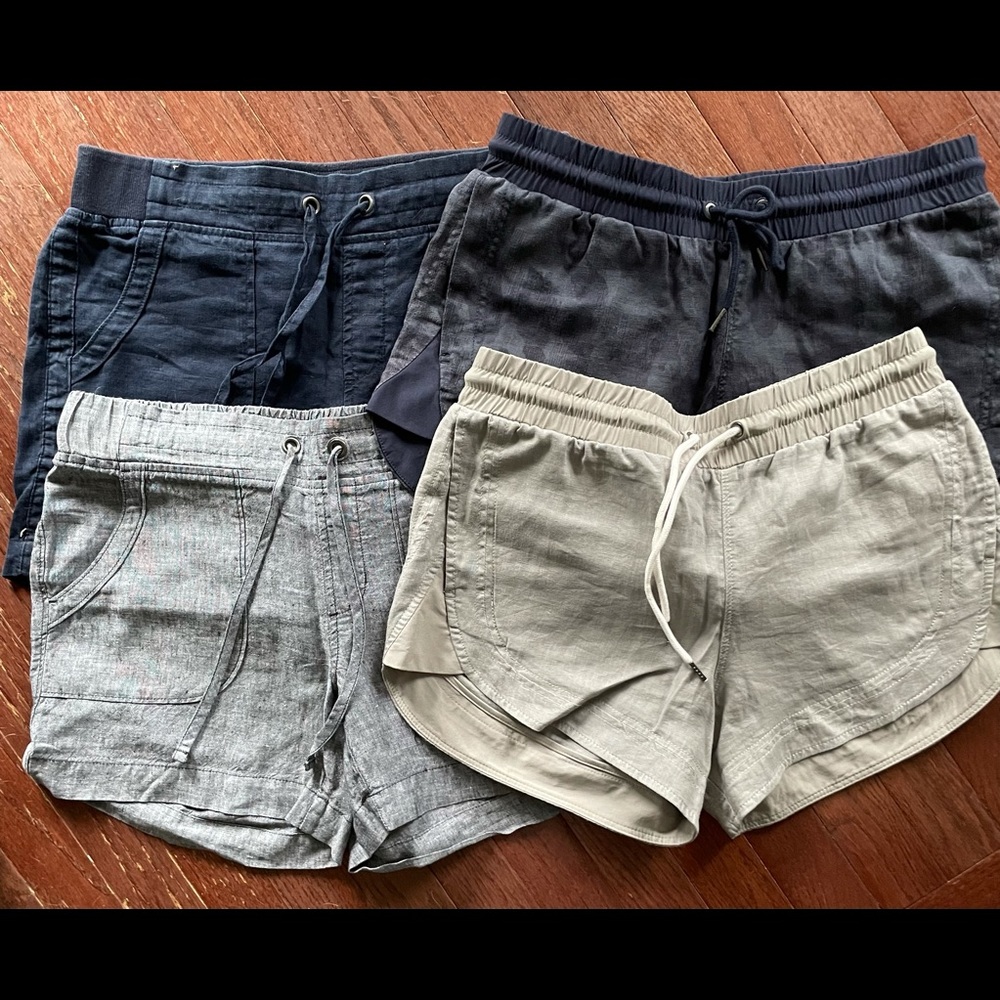 Lot of 4 Athleta linen shorts, size 4
